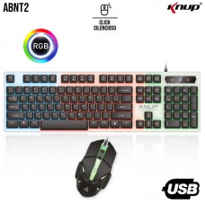 Kit Gamer Teclado + Mouse USB LED RGB KP-TE124 Knup